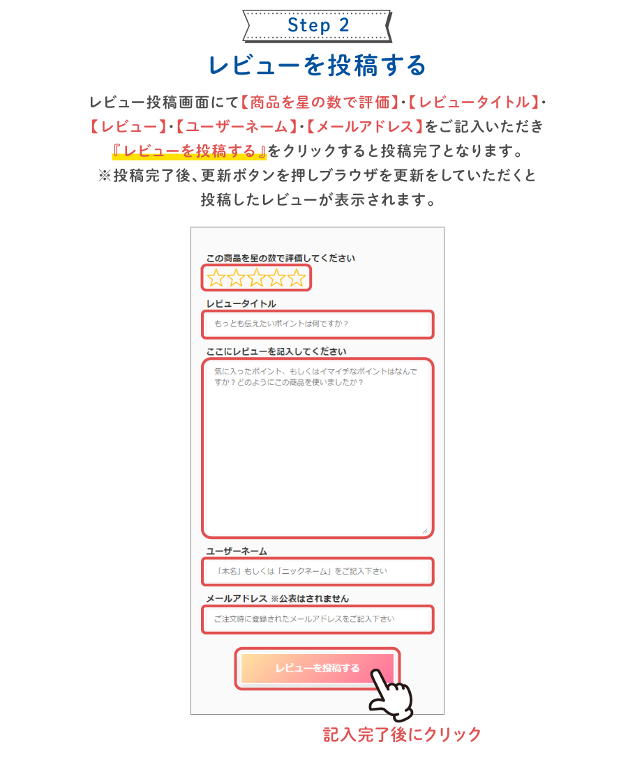 レビューの投稿方法